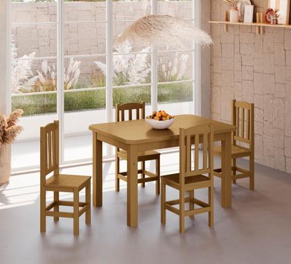 Imagem de Conjunto Sala de Jantar 120x88 Com 4 Cadeiras Diamante
