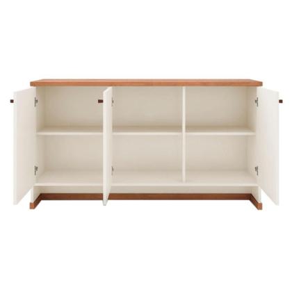 Imagem de Conjunto Sala De Jantar 2 Peças - Aparador E Estante Verbena - Offwhite/naturale Offwhite/naturale