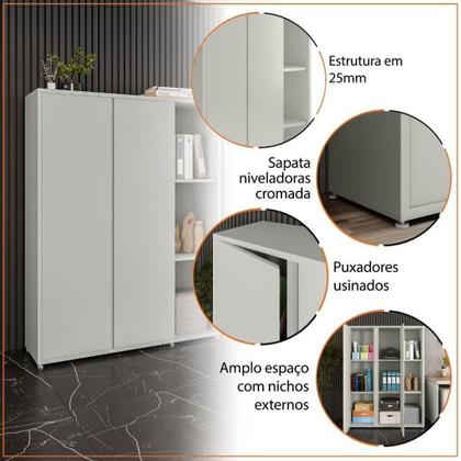 Imagem de Conjunto Sala De Jantar 2 Peças Armário Alto E Buffet Balcão - Fendi E Freijó Fendi E Freijó