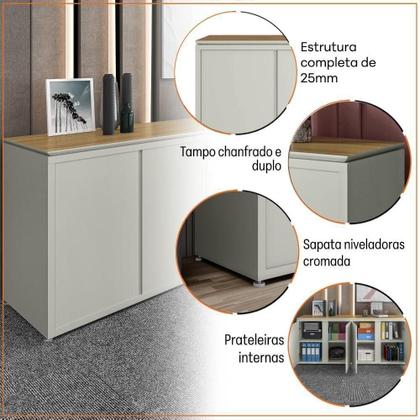 Imagem de Conjunto Sala De Jantar 2 Peças Armário Alto E Buffet Balcão - Fendi E Freijó Fendi E Freijó