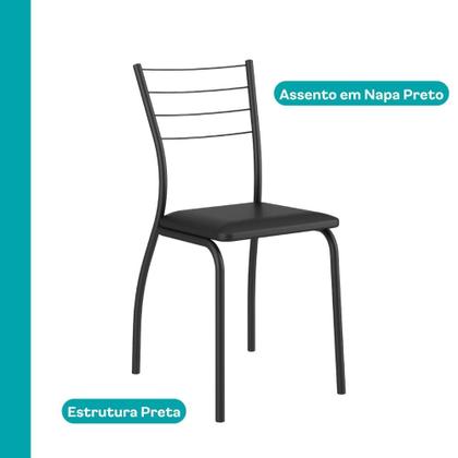 Imagem de Conjunto Sala de Jantar 4 Cadeiras Austin Carraro Nogal Preto