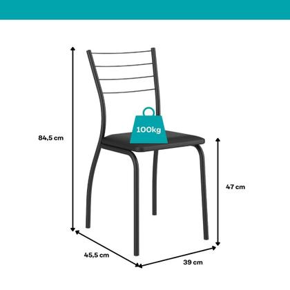 Imagem de Conjunto Sala de Jantar 4 Cadeiras Austin Carraro Nogal Preto