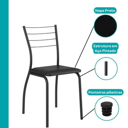 Imagem de Conjunto Sala de Jantar 4 Cadeiras Austin Carraro Nogal Preto