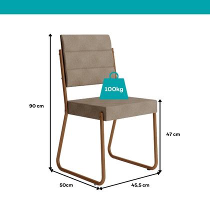 Imagem de Conjunto Sala de Jantar 4 Cadeiras Charlotte Carraro Nogal com Rose