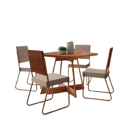 Imagem de Conjunto Sala de Jantar 4 Cadeiras Charlotte Carraro Nogal com Rose