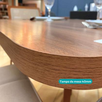 Imagem de Conjunto Sala de Jantar 4 Cadeiras Charlotte Carraro Nogal com Rose