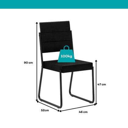 Imagem de Conjunto Sala de Jantar 4 Cadeiras Charlotte Carraro Nogal Preto