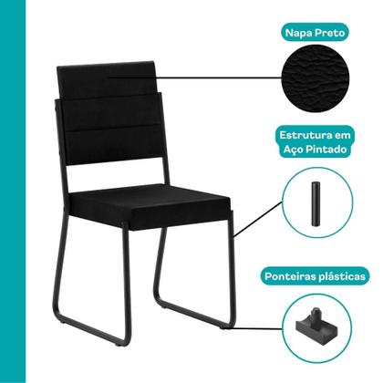 Imagem de Conjunto Sala de Jantar 4 Cadeiras Charlotte Carraro Nogal Preto