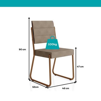 Imagem de Conjunto Sala de Jantar 4 Cadeiras Dália Carraro Petra Rose