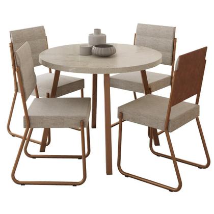 Imagem de Conjunto Sala de Jantar 4 Cadeiras Dália Carraro Petra Rose