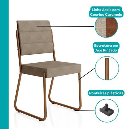 Imagem de Conjunto Sala de Jantar 4 Cadeiras Dália Carraro Petra Rose