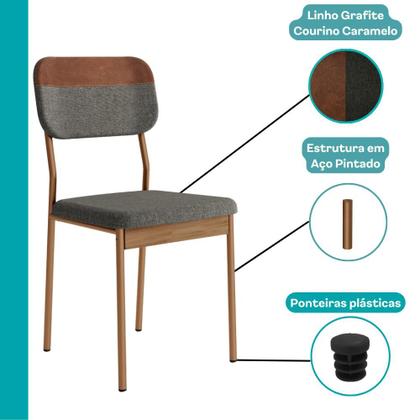 Imagem de Conjunto Sala de Jantar 4 Cadeiras Florença Carraro