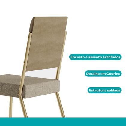 Imagem de Conjunto Sala de Jantar 4 Cadeiras Hilli Carraro Carvalho Dourado