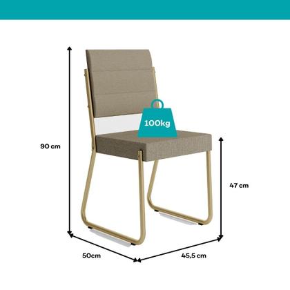 Imagem de Conjunto Sala de Jantar 4 Cadeiras Hilli Carraro Carvalho Dourado