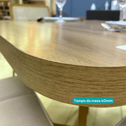 Imagem de Conjunto Sala de Jantar 4 Cadeiras Marbella Carraro Carvalho Dourado