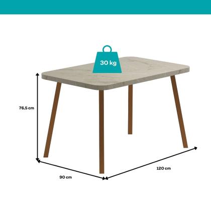 Imagem de Conjunto Sala de Jantar 4 Cadeiras Monte Carlo Carraro Petra e Rose