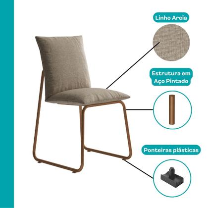 Imagem de Conjunto Sala de Jantar 4 Cadeiras Monte Carlo Carraro Petra e Rose