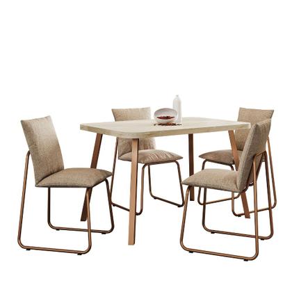 Imagem de Conjunto Sala de Jantar 4 Cadeiras Monte Carlo Carraro Petra e Rose