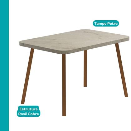 Imagem de Conjunto Sala de Jantar 4 Cadeiras Monte Carlo Carraro Petra e Rose