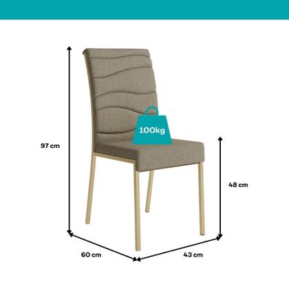 Imagem de Conjunto Sala de Jantar 4 Cadeiras Montelouro Carraro Carvalho Dourado