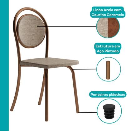 Imagem de Conjunto Sala de Jantar 4 Cadeiras Nolita Carraro Fre/Ros/Are