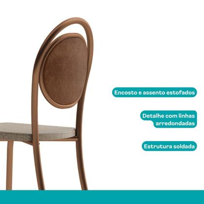 Imagem de Conjunto Sala de Jantar 4 Cadeiras Nolita Carraro Fre/Ros/Are