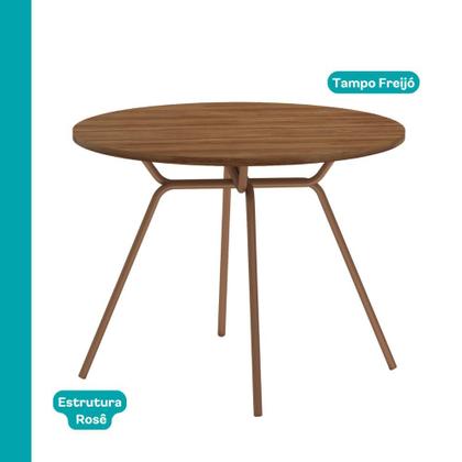 Imagem de Conjunto Sala de Jantar 4 Cadeiras Nolita Carraro Fre/Ros/Are