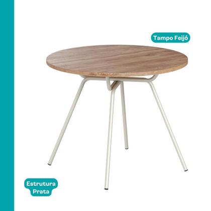 Imagem de Conjunto Sala de Jantar 4 Cadeiras San Francisco Carraro Prata