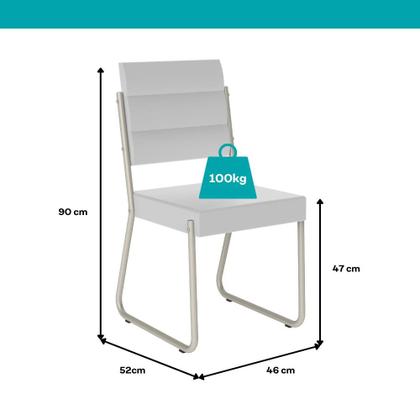 Imagem de Conjunto Sala de Jantar 4 Cadeiras San Francisco Carraro Prata