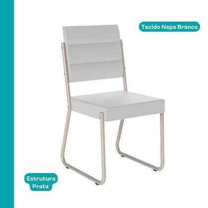 Imagem de Conjunto Sala de Jantar 4 Cadeiras San Francisco Carraro Prata