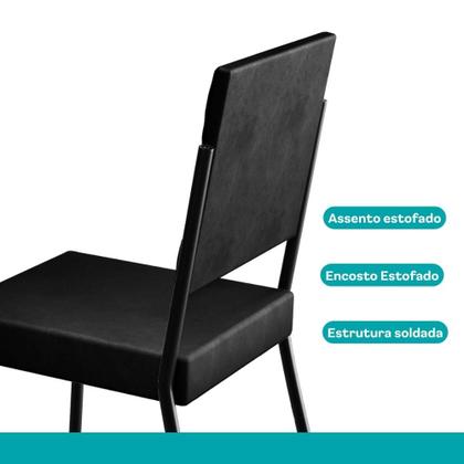 Imagem de Conjunto Sala de Jantar 4 Cadeiras San Francisco Carraro Preto
