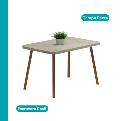 Imagem de Conjunto Sala de Jantar 4 Cadeiras San Lorenzo Carraro Petra Rose