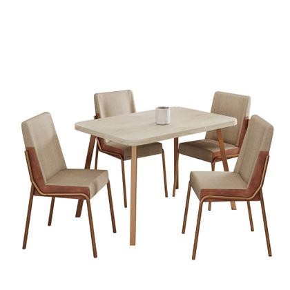 Imagem de Conjunto Sala de Jantar 4 Cadeiras San Lorenzo Carraro Petra Rose