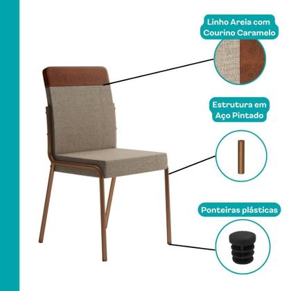 Imagem de Conjunto Sala de Jantar 4 Cadeiras Seul Carraro Nogal