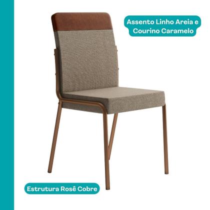 Imagem de Conjunto Sala de Jantar 4 Cadeiras Seul Carraro Nogal