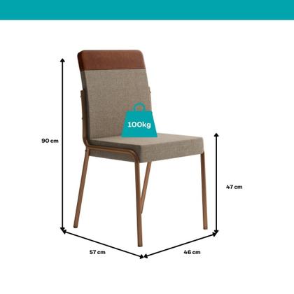 Imagem de Conjunto Sala de Jantar 4 Cadeiras Seul Carraro Nogal