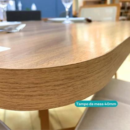 Imagem de Conjunto Sala de Jantar 4 Cadeiras Seul Carraro Nogal