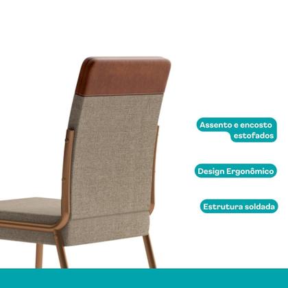 Imagem de Conjunto Sala de Jantar 4 Cadeiras Seul Carraro Nogal