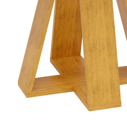 Imagem de Conjunto Sala de Jantar 4 Cadeiras Tampo Chanfrado Retangular 120cm com Vidro Kiara Cedro Off White Yasmin Linho Neve - DJ Móveis