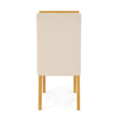 Imagem de Conjunto Sala de Jantar 4 Cadeiras Tampo Chanfrado Retangular 120cm com Vidro Kiara Cedro Off White Yasmin Linho Neve - DJ Móveis