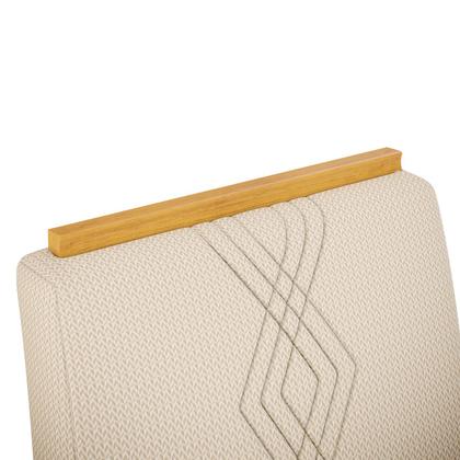 Imagem de Conjunto Sala de Jantar 4 Cadeiras Tampo Chanfrado Retangular 120cm com Vidro Kiara Cedro Off White Yasmin Linho Neve - DJ Móveis