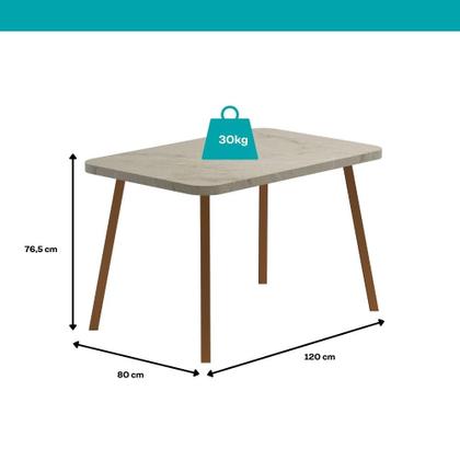 Imagem de Conjunto Sala de Jantar 4 Cadeiras Trento Carraro Petra e Rosê