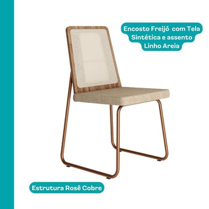 Imagem de Conjunto Sala de Jantar 4 Cadeiras Trento Carraro Petra e Rosê