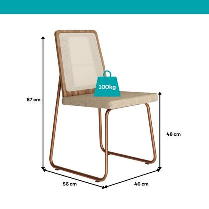 Imagem de Conjunto Sala de Jantar 4 Cadeiras Trento Carraro Petra e Rosê