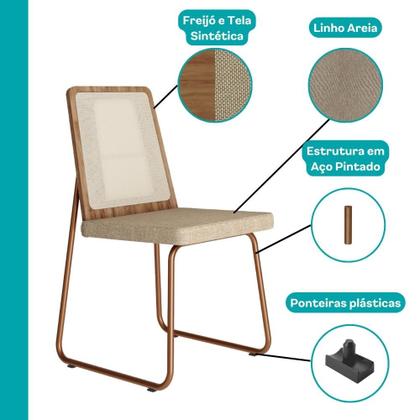 Imagem de Conjunto Sala de Jantar 4 Cadeiras Trento Carraro Petra e Rosê