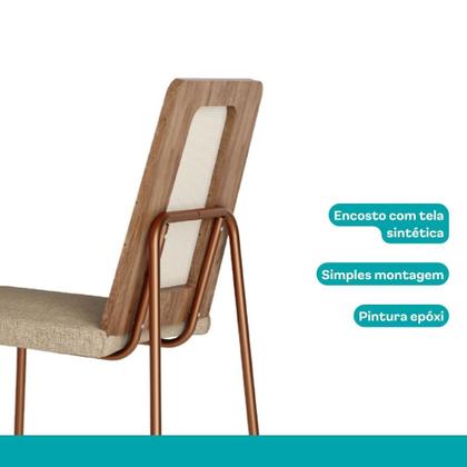 Imagem de Conjunto Sala de Jantar 4 Cadeiras Trento Carraro Petra e Rosê