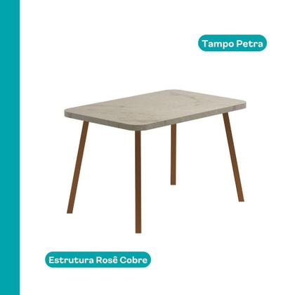 Imagem de Conjunto Sala de Jantar 4 Cadeiras Trento Carraro Petra e Rosê