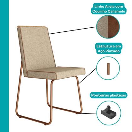 Imagem de Conjunto Sala de Jantar 4 Cadeiras Treviso Carraro Petra e Rosê