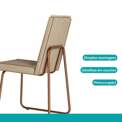 Imagem de Conjunto Sala de Jantar 4 Cadeiras Treviso Carraro Petra e Rosê