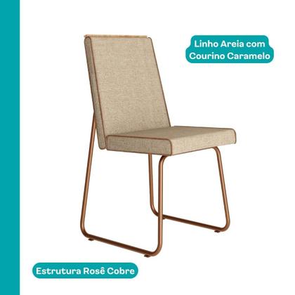 Imagem de Conjunto Sala de Jantar 4 Cadeiras Treviso Carraro Petra e Rosê